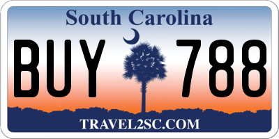SC license plate BUY788