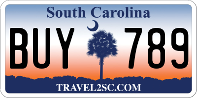 SC license plate BUY789