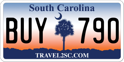 SC license plate BUY790