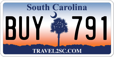 SC license plate BUY791