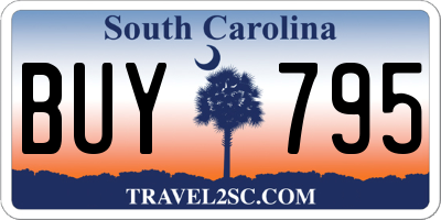 SC license plate BUY795