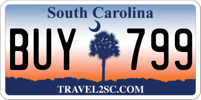 SC license plate BUY799
