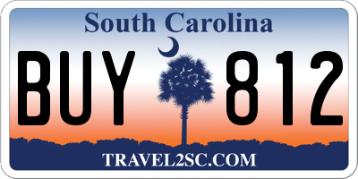 SC license plate BUY812