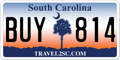 SC license plate BUY814