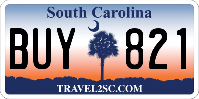 SC license plate BUY821