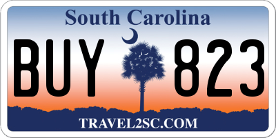 SC license plate BUY823
