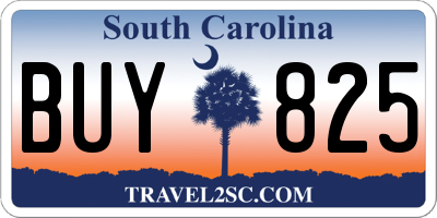 SC license plate BUY825