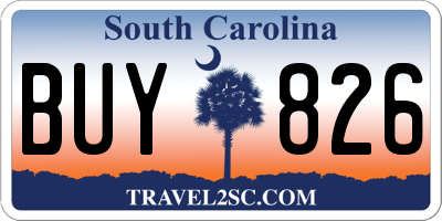 SC license plate BUY826