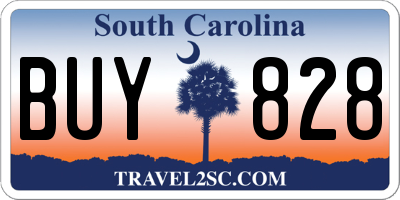 SC license plate BUY828