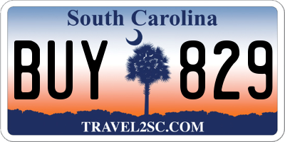 SC license plate BUY829