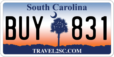 SC license plate BUY831
