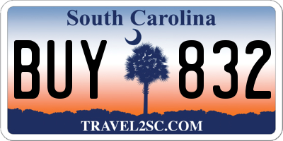 SC license plate BUY832