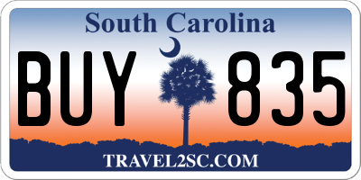 SC license plate BUY835