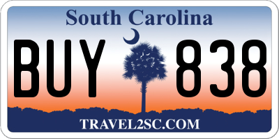 SC license plate BUY838