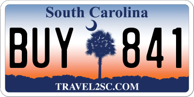 SC license plate BUY841