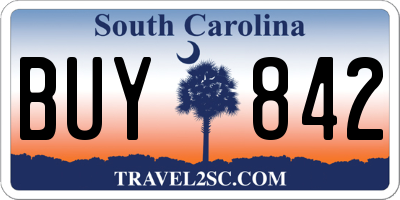 SC license plate BUY842