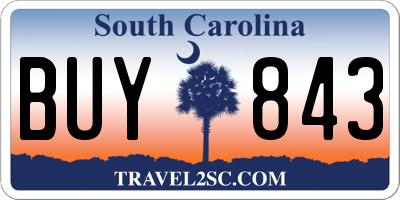 SC license plate BUY843