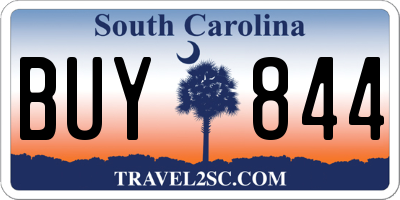 SC license plate BUY844