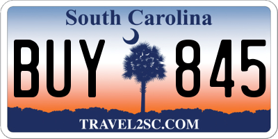 SC license plate BUY845