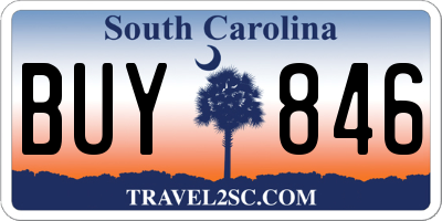 SC license plate BUY846