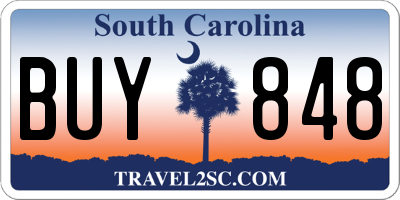 SC license plate BUY848