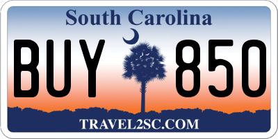 SC license plate BUY850