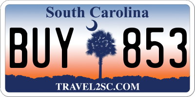SC license plate BUY853
