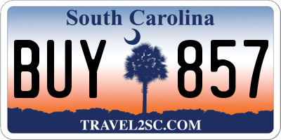 SC license plate BUY857