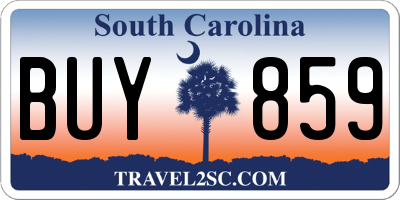 SC license plate BUY859
