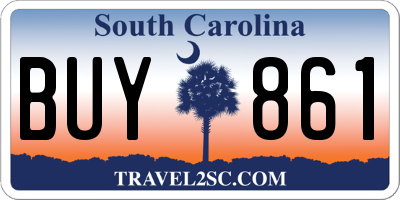 SC license plate BUY861