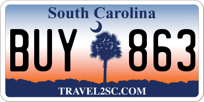 SC license plate BUY863