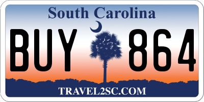 SC license plate BUY864