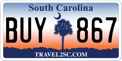 SC license plate BUY867