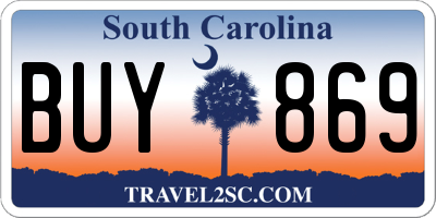SC license plate BUY869