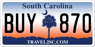 SC license plate BUY870