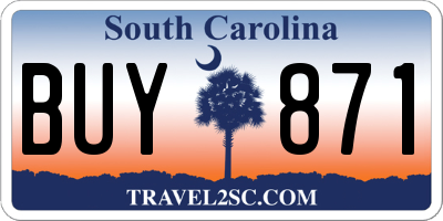 SC license plate BUY871