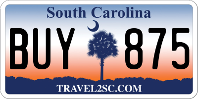 SC license plate BUY875