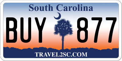 SC license plate BUY877