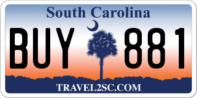 SC license plate BUY881