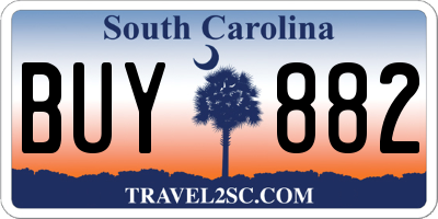 SC license plate BUY882