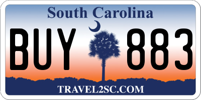 SC license plate BUY883