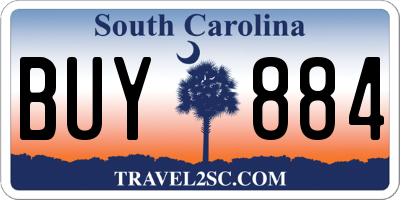SC license plate BUY884