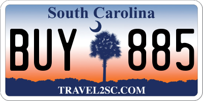 SC license plate BUY885
