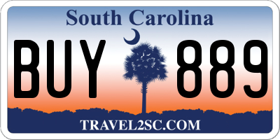 SC license plate BUY889