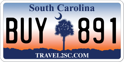SC license plate BUY891