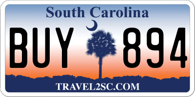 SC license plate BUY894