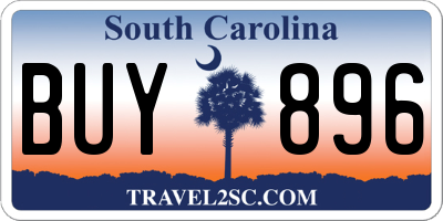 SC license plate BUY896