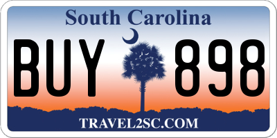 SC license plate BUY898