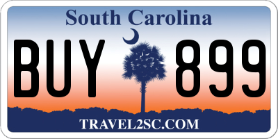 SC license plate BUY899
