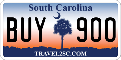 SC license plate BUY900
